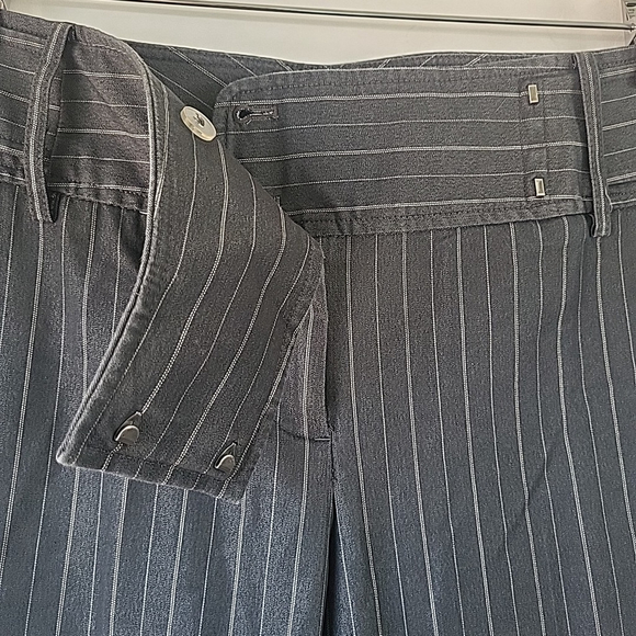Body by Victoria Dress Pant Wide Leg Pinstripe Women's 8 Short Pants Slacks - Picture 7 of 9